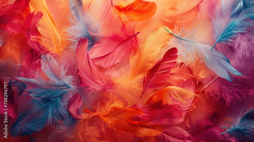 Abstract background of colorful feathers Abstract background of colorful feathers