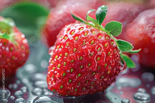 Beautiful bright macro photography of a strawberry