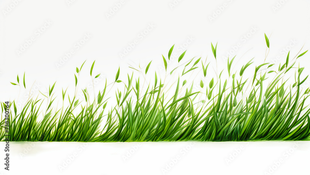 Fototapeta premium Verdant Spring Meadow, Lush Green Grass and Natures Texture, A Background of Growth and Vitality