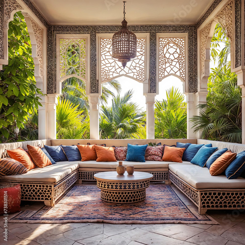Sitting hall of a Moroccan house - Ottoman house living room photo