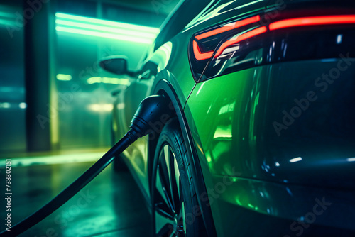 Electric Car Charging at an Urban Station: Future of Transportation, Green Energy, and Sustainable Mobility