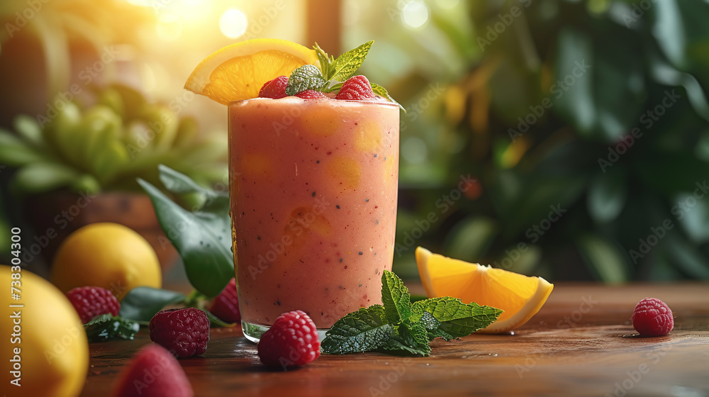 fruit smoothies with fresh water drops