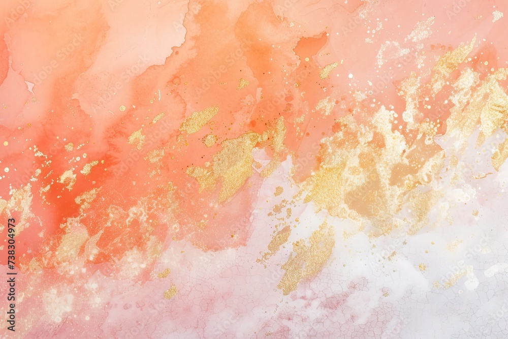 Fototapeta premium Abstract wallpaper of a pink and orange and peach fuzz pantone gradient. Mesmerizing masterpiece capturing the vibrant hues of a peach and orange sunset, evoking feelings of warmth and creativity