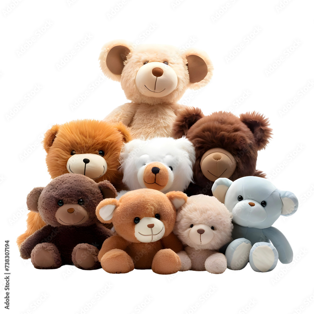 Stuffed_Animals isolated on transparent background, PNG Cutout