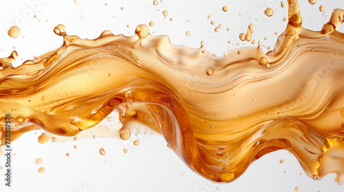 Close up of pouring Honey. iquid honey on a golden background . 
