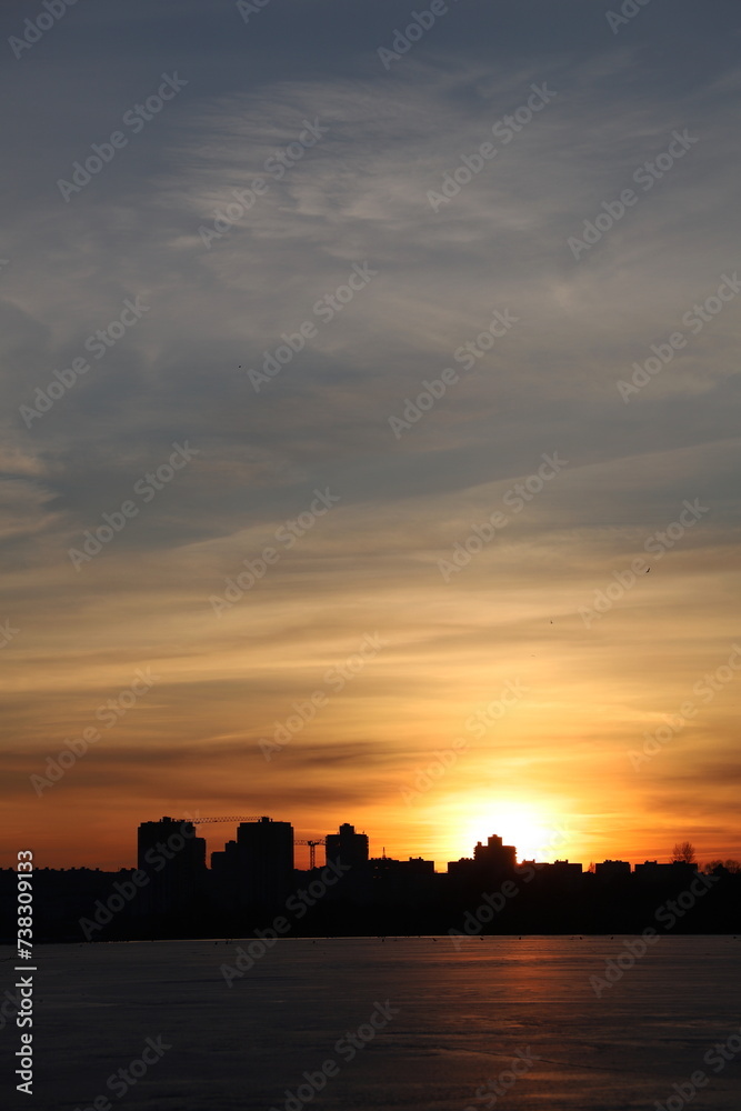 Fototapeta premium sunset over the city