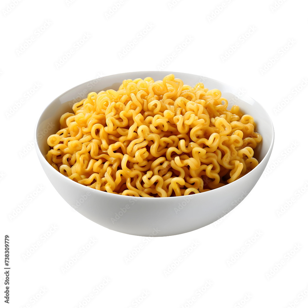 White bowl of instant noodles (PNG) isolated on transparent background White bowl of instant noodles (PNG) isolated on transparent background