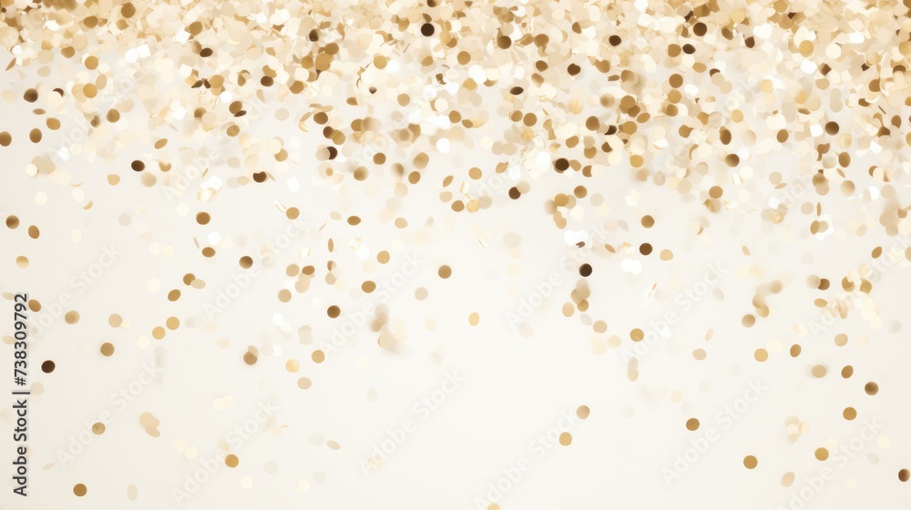The background of the confetti scattering is in Beige color. The background of the confetti scattering is in Beige color.