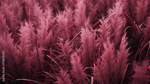 The background of the grass is in Burgundy color.