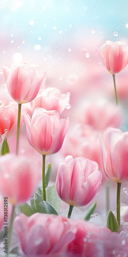 pink tulips in the garden pink tulips in the garden