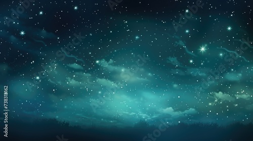  The background of the starry sky is in Aqua color.