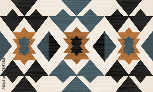 Navajo tribal vector seamless pattern. Native American ornament. Ethnic South Western decor style. Boho geometric ornament. blanket, rug. Woven carpet