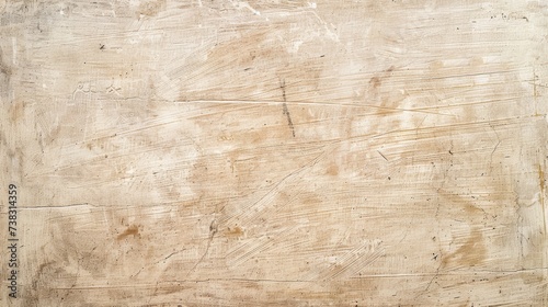 Subtle scratches and scuffs spread across a beige background, suggesting a history of use and wear. The natural tones and organic lines offer a versatile backdrop.