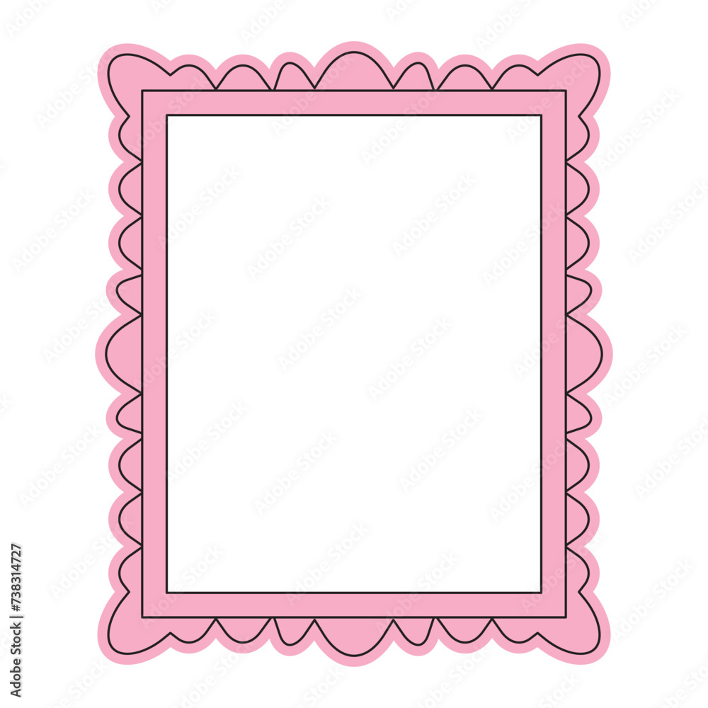 Pink frame isolated flat vector illustration Pink frame isolated flat vector illustration
