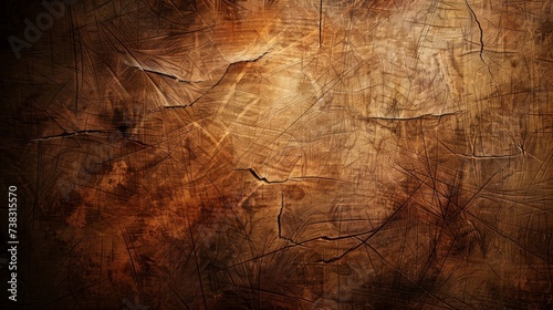 This texture showcases a complex interplay of copper tones on wood, with deep cracks suggesting an ancient story. The intricate lines mimic natural aging.
