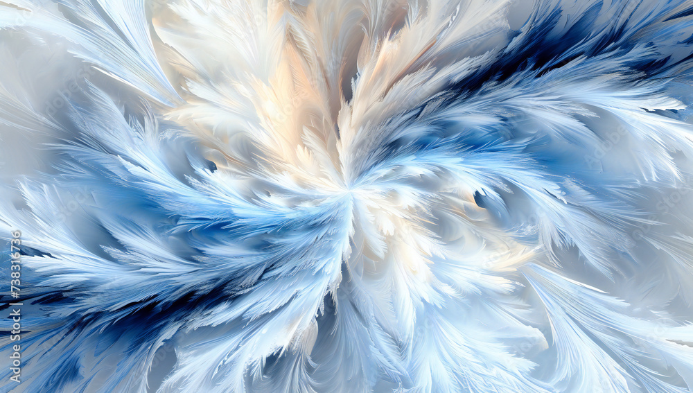 Fototapeta premium Frozen Beauty: Abstract Fractal Designs Capturing the Essence of Winters Ice and Bright Light