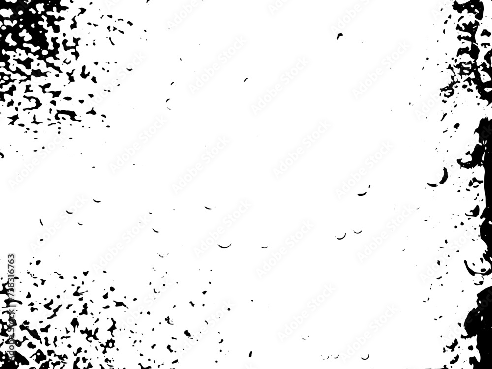 Obraz premium Rustic grunge vector texture with grain and stains. Abstract noise background. Weathered surface. Dirty and damaged. Detailed rough backdrop. Vector graphic illustration with transparent white. EPS10.