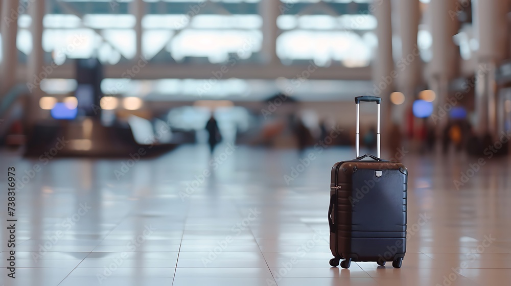 Modern Suitcase in Airport. Generative AI. Modern Suitcase in Airport. Generative AI.