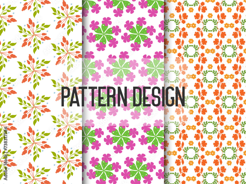 Geometric flower pattern design template  