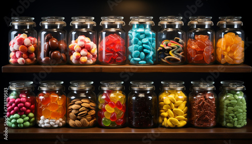 Variety of healthy snacks in a jar generated by AI