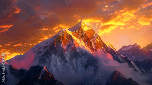 Annapurna Himalayas mountain peak wallpaper at sunrise   Sunset in the mountains