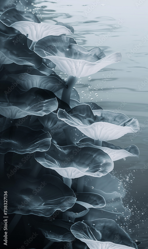 Naklejka premium Minimalistic and abstract art involving funghi like mushrooms