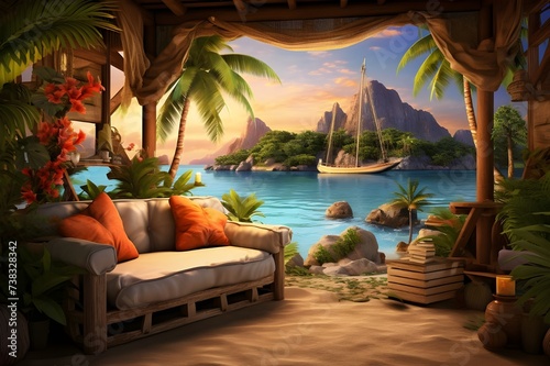 Tropical Paradise Exotic Island Escape in Your. © Harmony