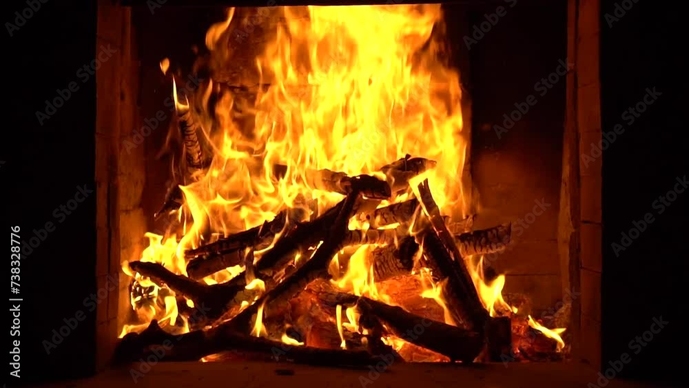 A fire burning in fireplace. Slow motion A fire burning in fireplace. Slow motion