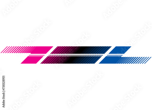 Sports stripe on a white background for a sports car, motorcycle, boat, toy, sportswear,. Sports racing Design element. Speed ​​vector pattern. Modern striped background.