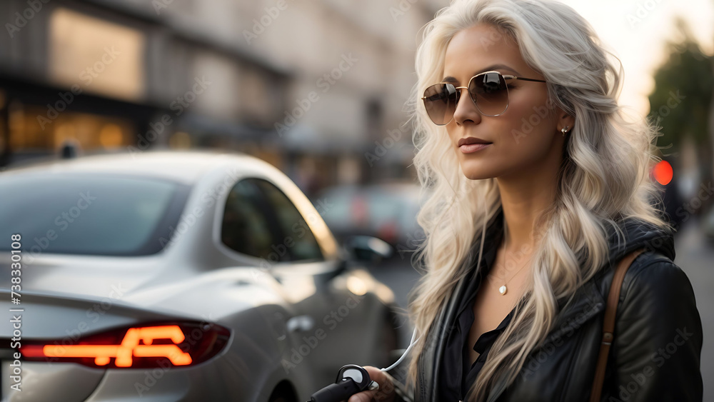 Elegant woman in stylish sunglasses, city street, luxury lifestyle, fashion, modern, confident, urban backdrop, sophisticated, independent. Elegant woman in stylish sunglasses, city street, luxury lifestyle, fashion, modern, confident, urban backdrop, sophisticated, independent.