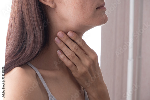 Cervical lymphadenitis of the right side in a woman. photo