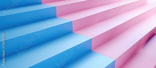 blue pink stairs abstract background in pastel colors