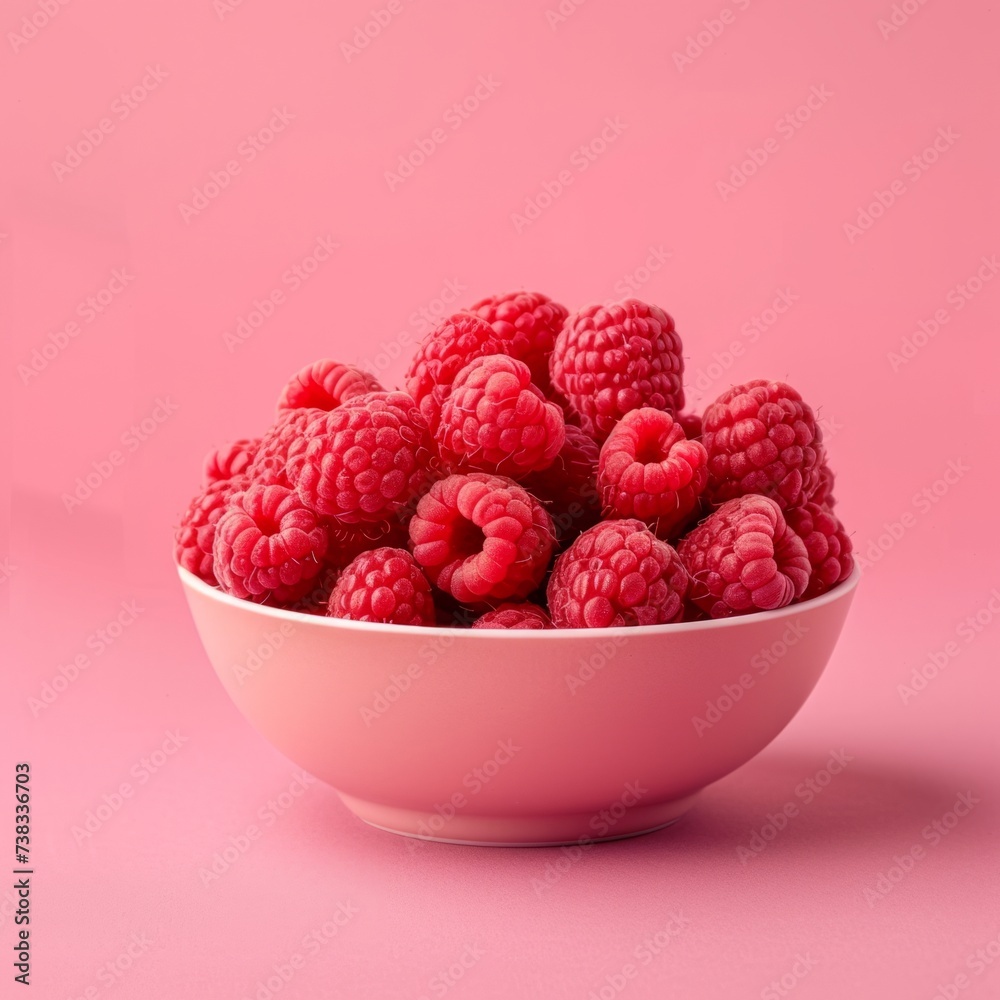 fresh soft red raspberries on unicolor background generative ai fresh soft red raspberries on unicolor background generative ai