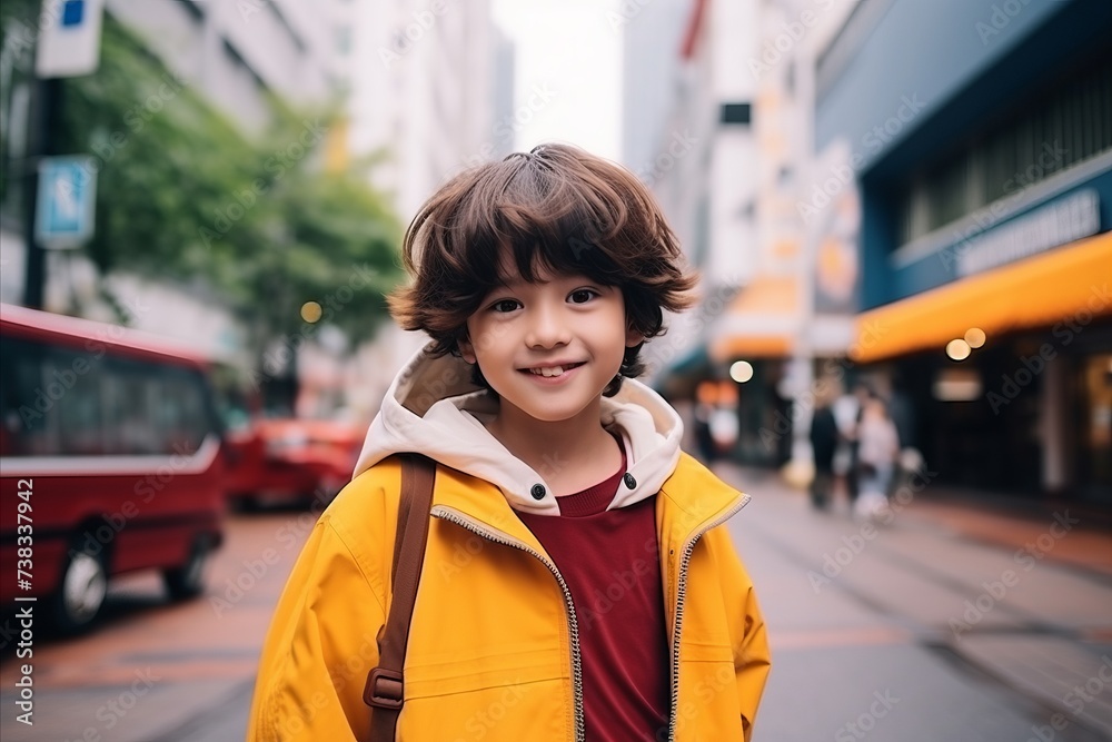 Portrait of a cute little boy in the city. Shallow DOF Portrait of a cute little boy in the city. Shallow DOF