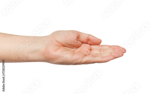 Man's hand isolated on white background
