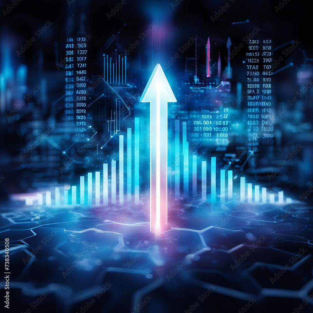 Bar chart arrow up Bar chart arrow up
