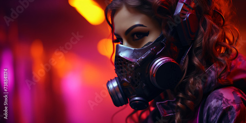 woman with gas mask