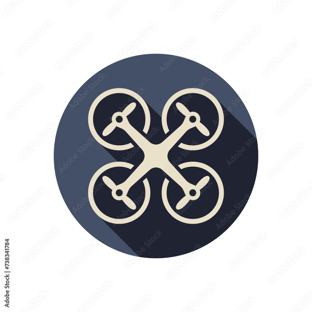 Drone flat style vector icon. Quadcopter illustration.