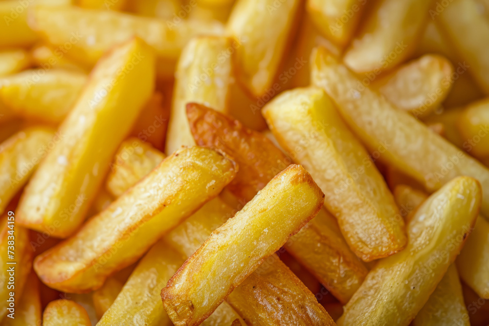 French fries background. Fast food close up. Generative AI French fries background. Fast food close up. Generative AI