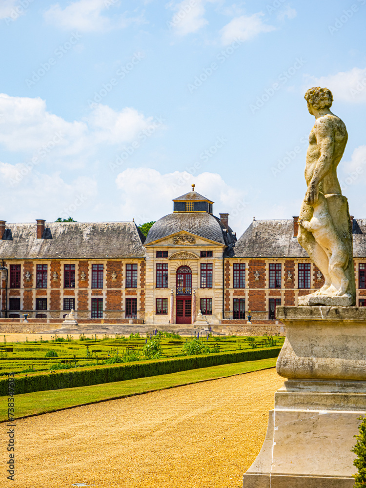 French castle formal garden in Normandy