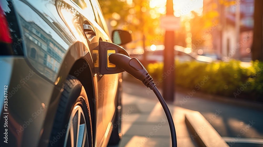 Eco-friendly electric car modern future vehicle. Eco-friendly electric car modern future vehicle.