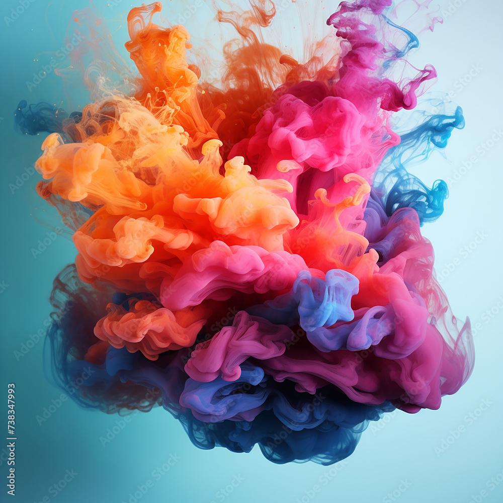 Fototapeta premium 3d rendered colorful smoked background made with generative AI