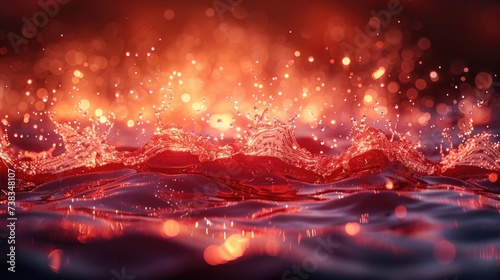 Close-Up of Water With Blurry Background. Generative AI.