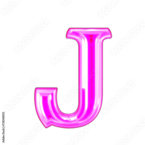 Neon purple character. letter j