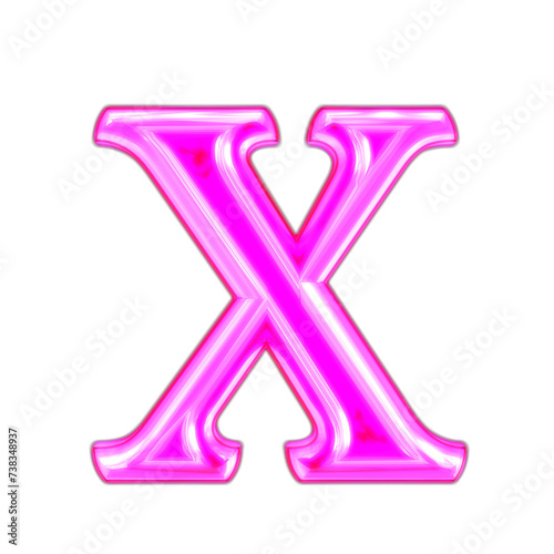 Neon purple character. letter x