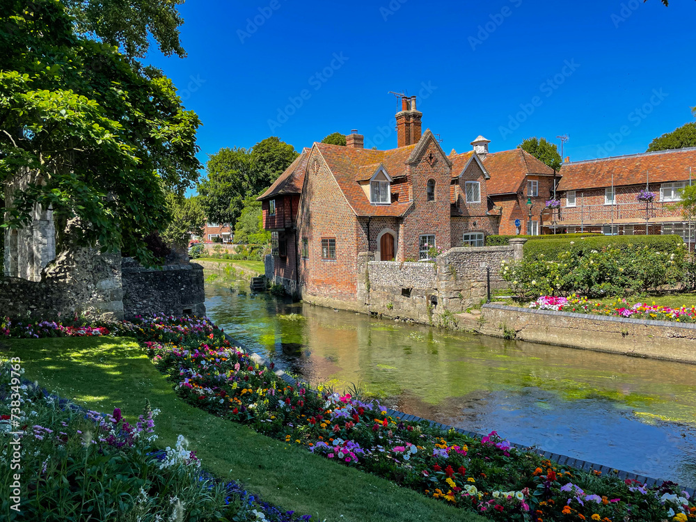 Charming old brick house by the River Stour in picturesque town of Canterbury