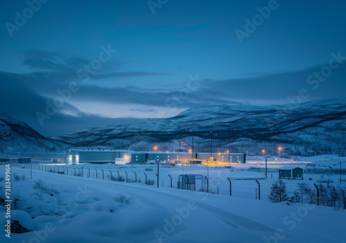 Scandinavian cloud databank storage. Server storage. AI generated