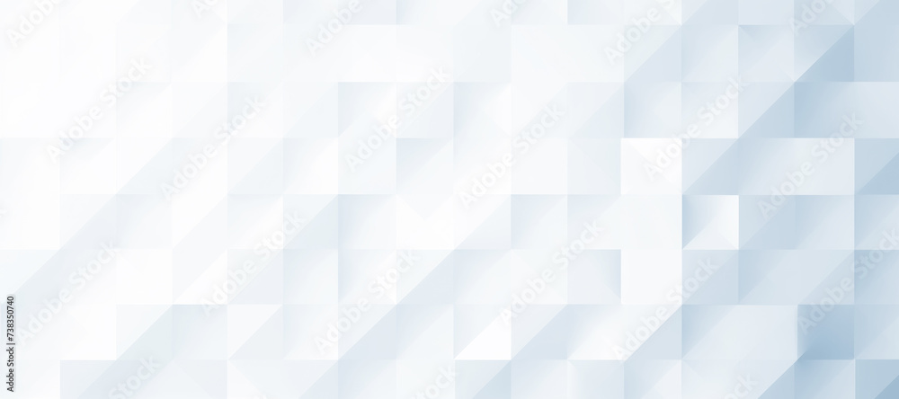 Abstract White 3d Geometric Shape Blue Background Banner - obrazy, fototapety, plakaty 