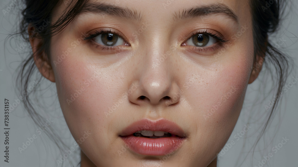 Beauty image of asian woman (skin care/body care/esthetic salon), no makeup, real skin texture Beauty image of asian woman (skin care/body care/esthetic salon), no makeup, real skin texture