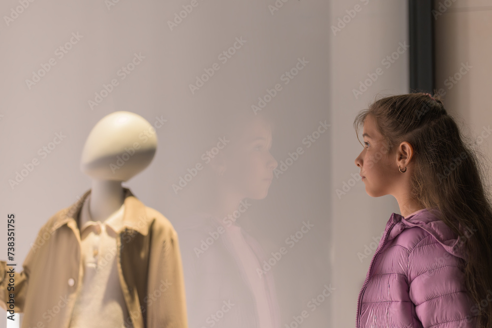 Little girl looking in a shop window Little girl looking in a shop window